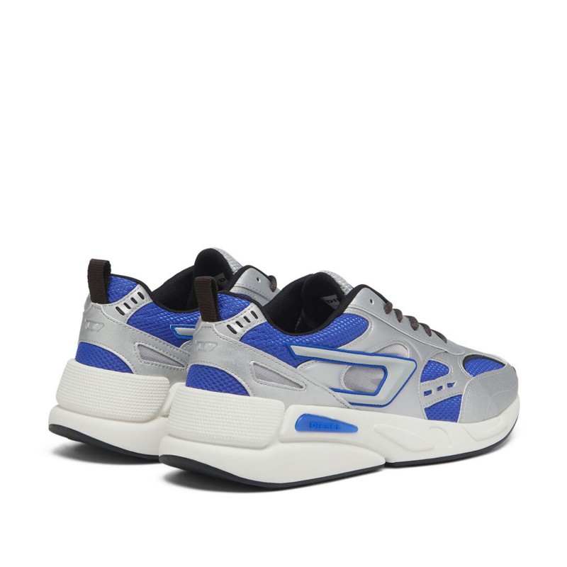 Diesel Sneakers In Mesh & Suede S-Serendipity Sport-Silver/Dazzling Blue/Jet Black