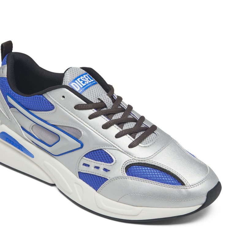 Diesel Sneakers In Mesh & Suede S-Serendipity Sport-Silver/Dazzling Blue/Jet Black