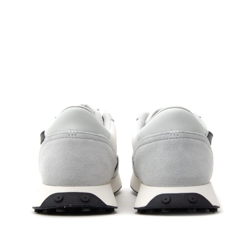 Diesel Mixed Material Sneakers With Contrast Tread-Barely White/Black Oyster