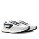 Diesel Mixed Material Sneakers With Contrast Tread-Barely White/Black Oyster
