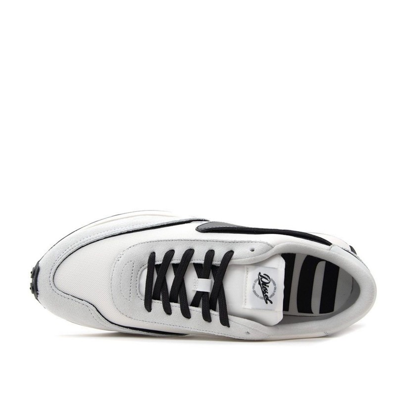Diesel Mixed Material Sneakers With Contrast Tread-Barely White/Black Oyster