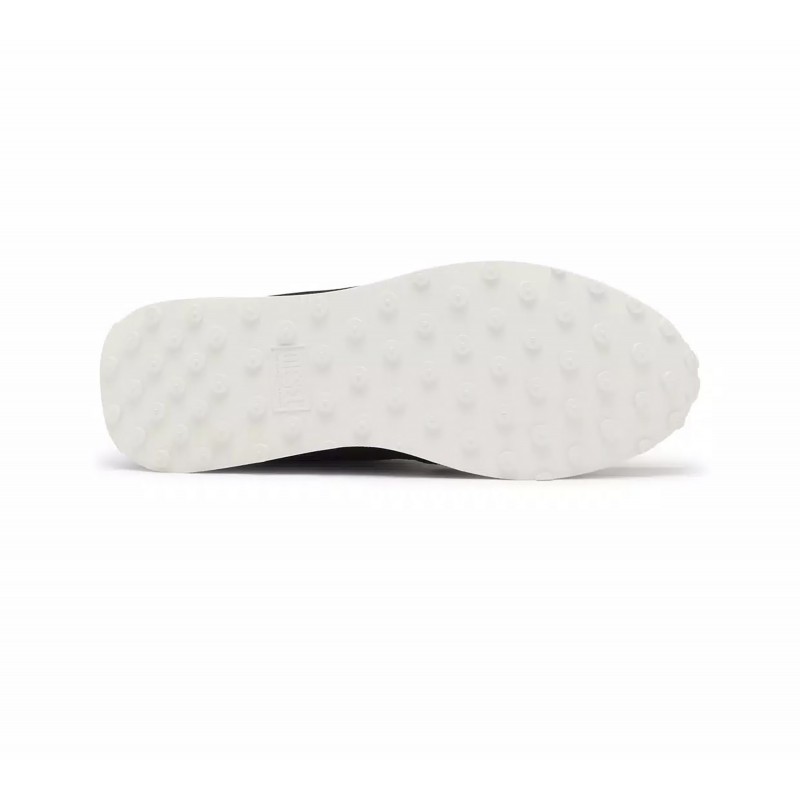 Diesel Mixed Material Sneakers With Contrast Tread-Black/White