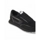 Diesel Mixed Material Sneakers With Contrast Tread-Black/White