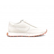 Diesel Mixed Material Sneakers With Contrast Tread-Tofu/Coral