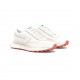 Diesel Mixed Material Sneakers With Contrast Tread-Tofu/Coral