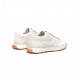 Diesel Mixed Material Sneakers With Contrast Tread-Tofu/Coral