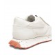 Diesel Mixed Material Sneakers With Contrast Tread-Tofu/Coral