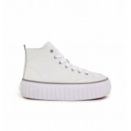 Diesel High-Top Platform Sneakers In Leather S-Hanami-White