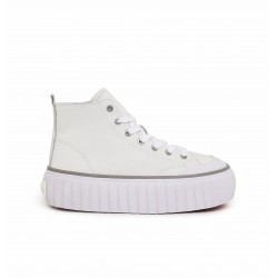 Diesel High-Top Platform Sneakers In Leather S-Hanami-White
