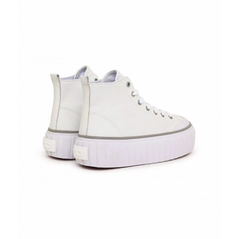 Diesel High-Top Platform Sneakers In Leather S-Hanami-White