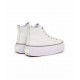 Diesel High-Top Platform Sneakers In Leather S-Hanami-White
