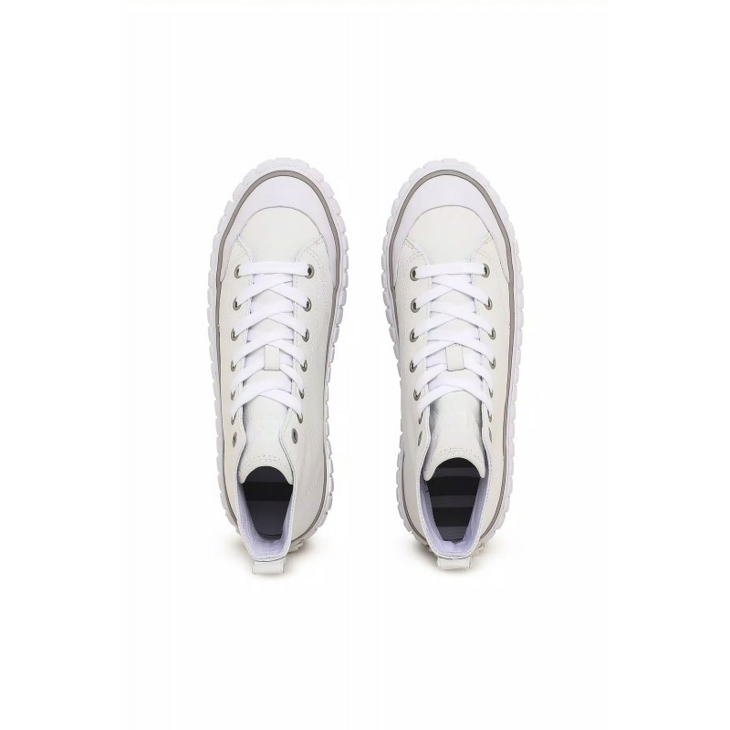 Diesel High-Top Platform Sneakers In Leather S-Hanami-White