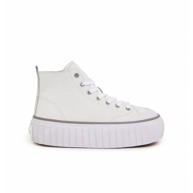Diesel High-Top Platform Sneakers In Leather S-Hanami-White