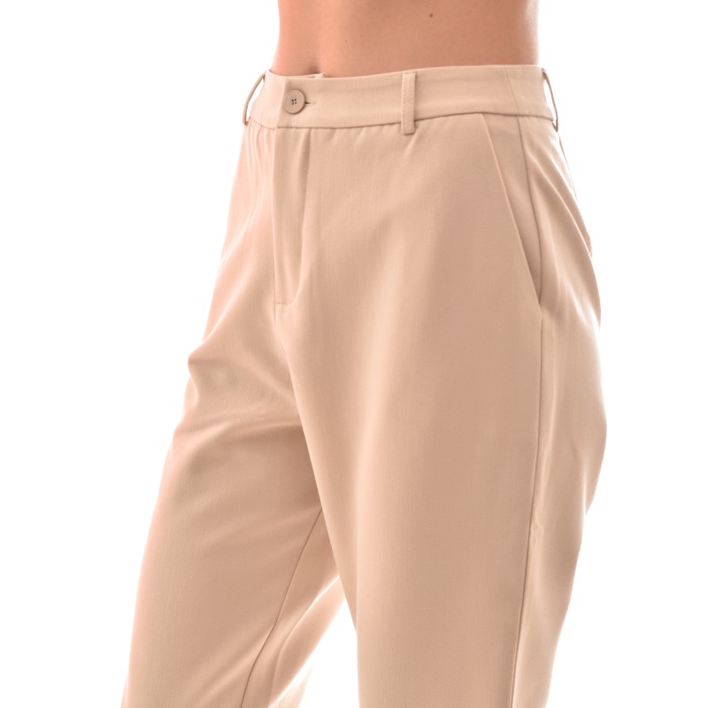 Lotus Eaters Relaxed Fit Crepe Trousers-Cream